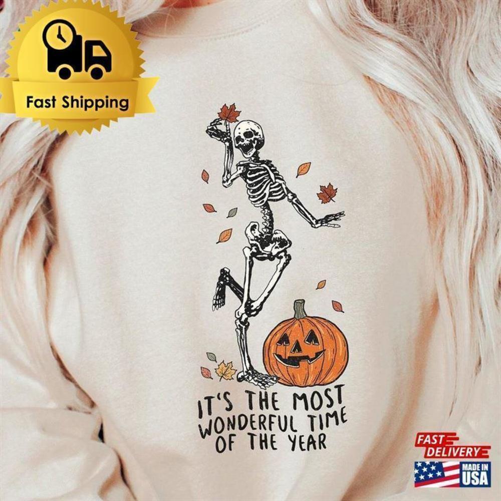 Halloween Party Dancing Skeleton Pumpkin Spooky Season Gift Sweatshirt